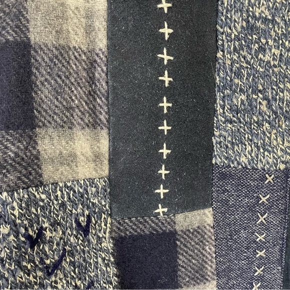 Vintage Leather Wool Knit Patchwork Zip Up Dress Barn Vest Size Medium - Picture 2 of 8